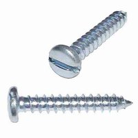 PTS10134 #10 X 1-3/4" Pan Head, Slotted, Tapping Screw, Type A, Zinc
